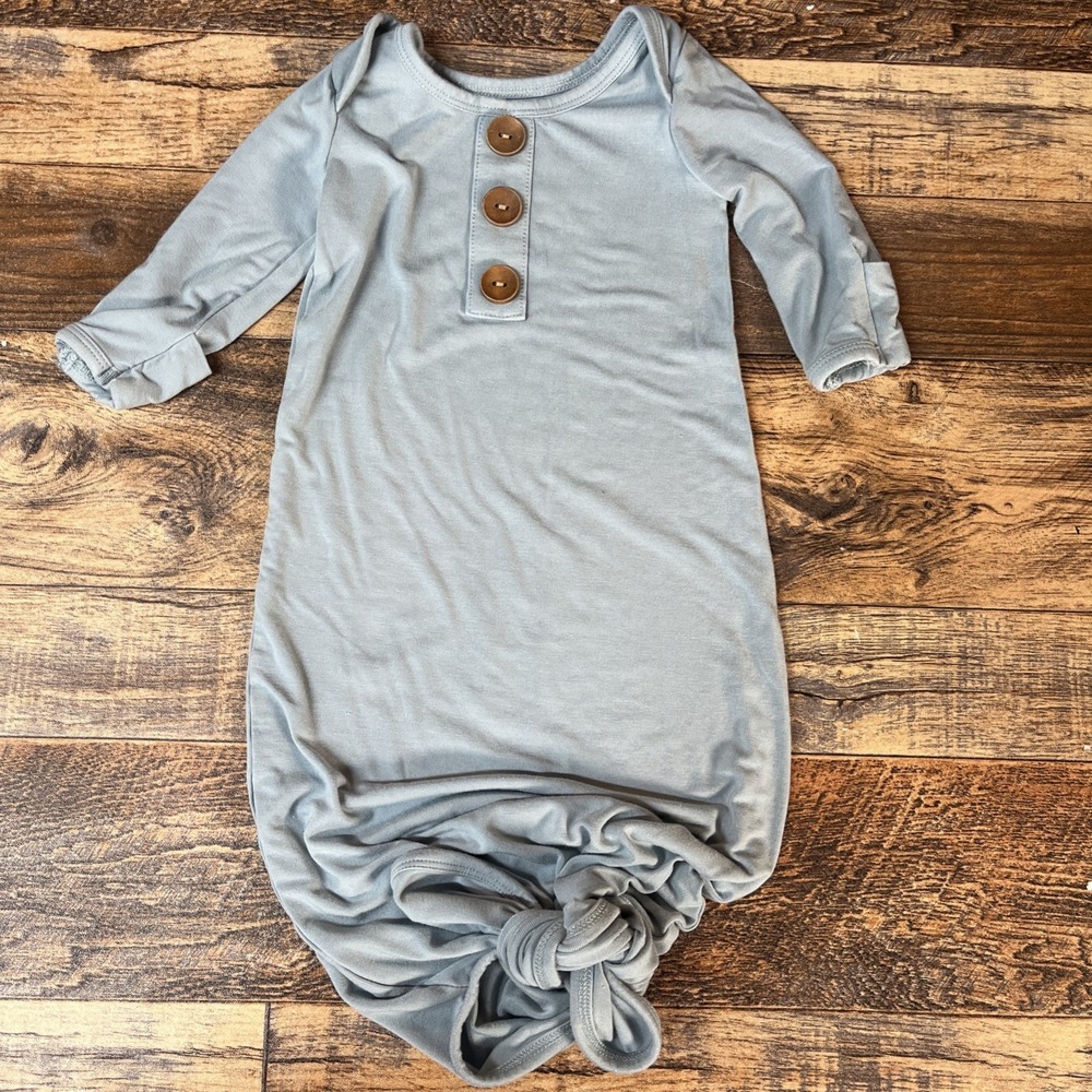 Caden Lane Bamboo Knotted Gown Unisex Baby 0-3m Blue